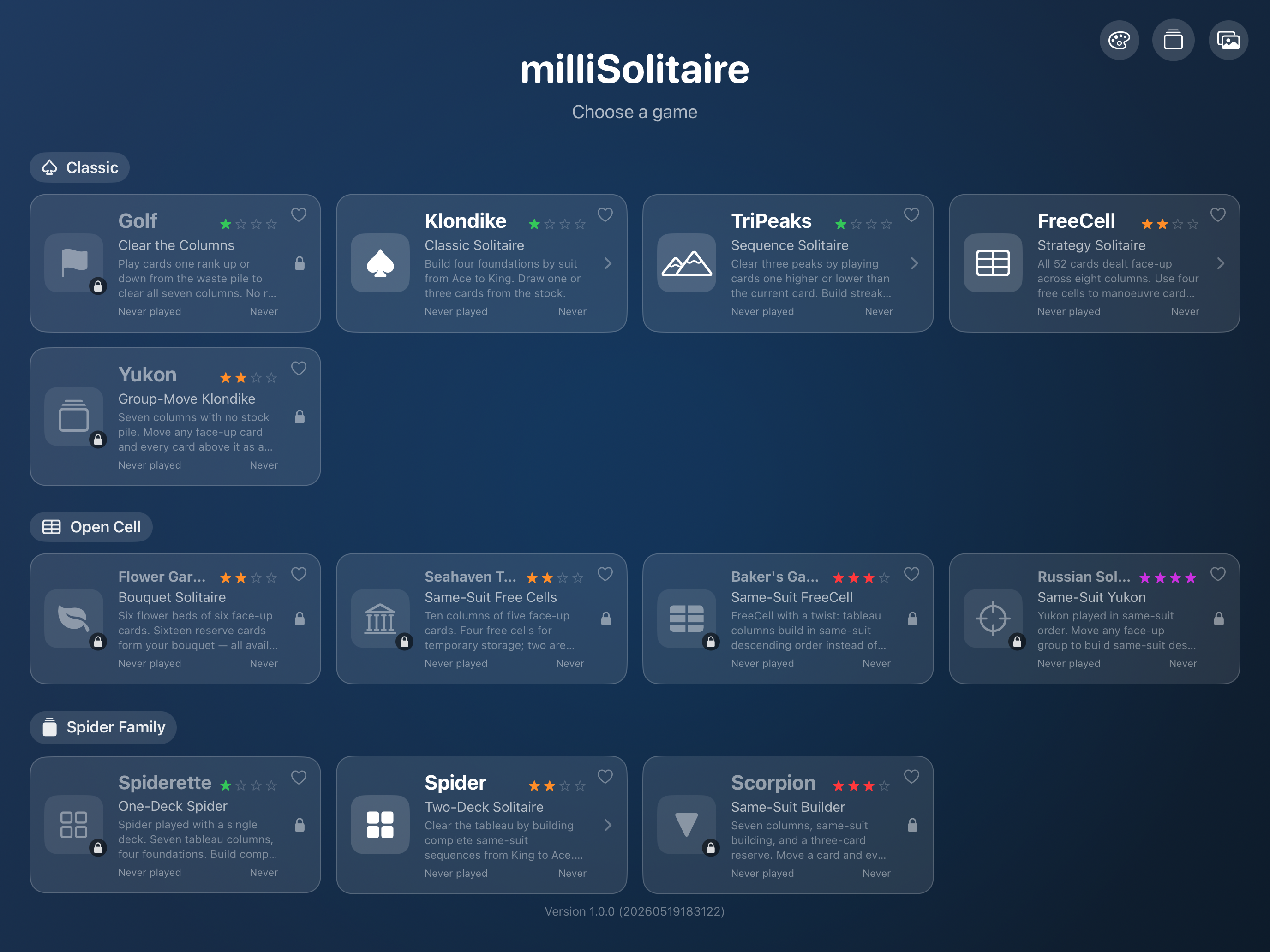 milliSolitaire iPad screenshot 3